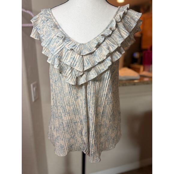 Express Women's V-Neck Ruffle Floral Top Size M 6-10 - Picture 1 of 5